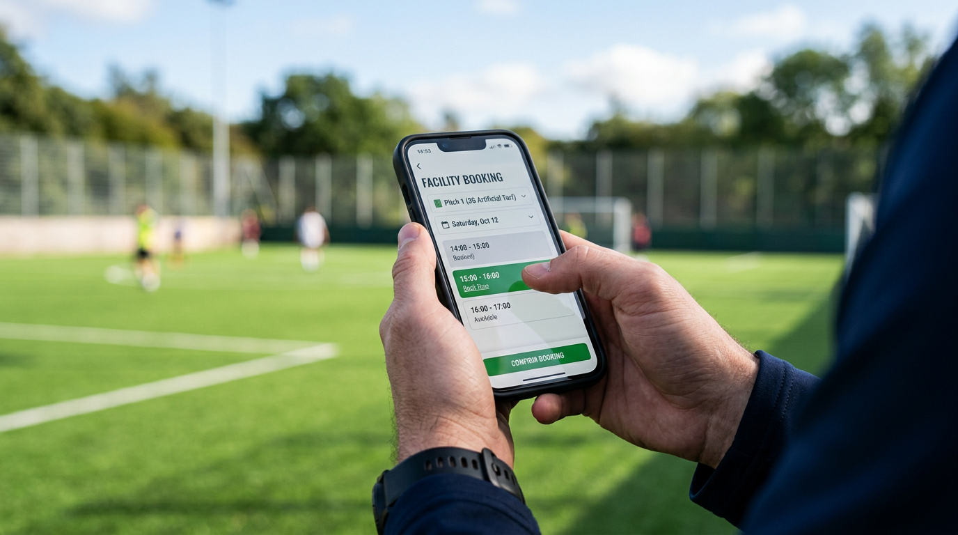 Person using a mobile booking app